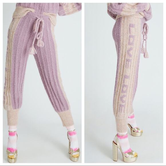 LoveShackFancy Landana Knit Joggers in Muscat Grape Size S NWT - Picture 3 of 14